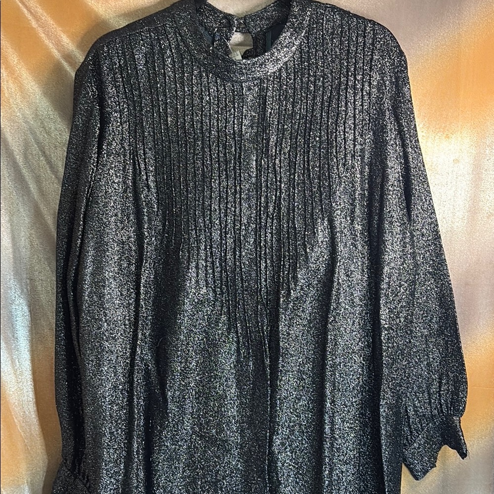 Vintage 70’s lame caftan dress volup plus Elegant Black Metallic 501